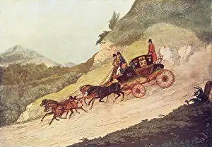 Horse And Carriage Transport Prints: Coach Going down Hill