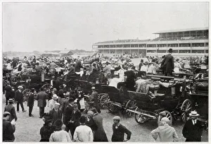 On the coaches, luncheon time. Date: June 1901 On the coaches, luncheon time. Date: June 1901