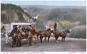 Coaching party, Yellowstone National Park, USA Coaching party, Yellowstone National Park, USA