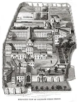 London Workhouse History Prints: Coldbath Fields Prison, Clerkenwell