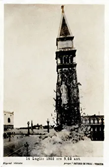 Collapse of the Campanile in St Marks Square, Venice, Italy Collapse of the Campanile in St Marks Square, Venice, Italy