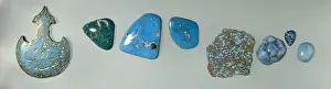 Rough, Polished and Worked Turquoise Specimens Print