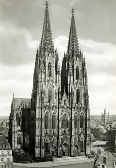 Churches And Cathedral Prints: Cologne Cathedral Print, circa 1910s
