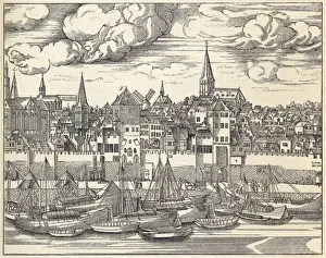 Cologne General View Print with Boats