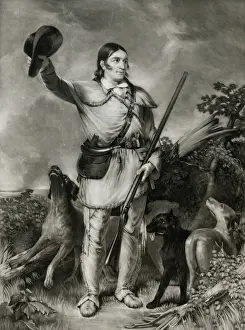 Politician Prints: Colonel Crockett Print, c1839