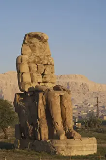 Luxor Egypt Landmarks Prints: Colossi of Memnon. Eastern colossus. Luxor. Egypt