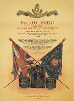 Royal Irish Regiment Colour Print, 1903