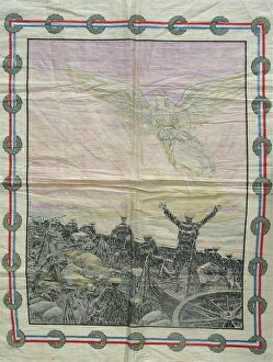 Coloured cotton print - The Angel of Mons Coloured cotton print - The Angel of Mons