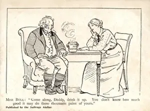 Suffragette Art Prints: Come along Daddy, drink it up