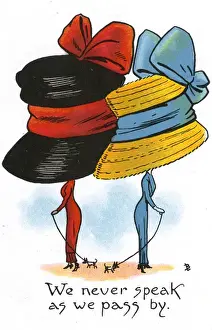 Hat-wearing Women Print, circa 1900