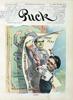 William Jennings Bryan Cartoon Prints: Coming
