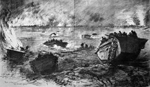 Commandos Crossing the Rhine at Wesel; Second World War, 194 Commandos Crossing the Rhine at Wesel; Second World War, 194