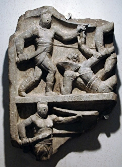 Commemorative relief of an unknown gladiators ventures, por Commemorative relief of an unknown gladiators ventures, por