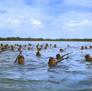 Communist China - training exercise in water Communist China - training exercise in water