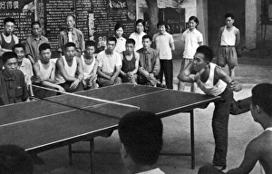 Communist China - workers playing table tennis Communist China - workers playing table tennis