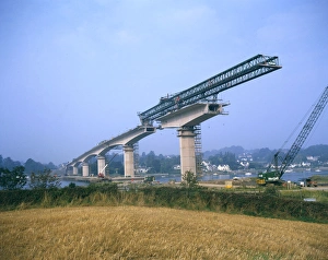 Construction of Torridge Bridge near Bideford, Devon Construction of Torridge Bridge near Bideford, Devon