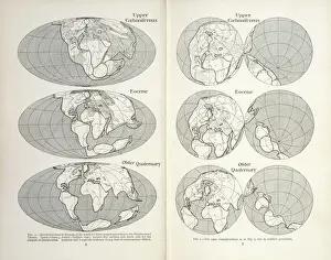 Geological Prints: Continental Drift Map Reconstruction Print (1924)