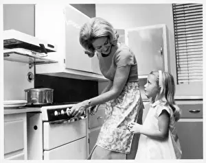 Vintage Kitchen Photography Prints: Cooking Dinner