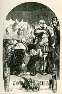 Prints of Coriolanus - title page - with Volumnia, Virgilia and Young Martius. 1862 John Gilbert Prints: Coriolanus Print - Volumnia, Virgilia and Young Martius 1862