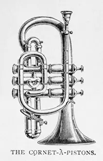 Musical Instruments History Prints: Cornet on its Own