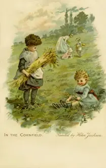 Print of Family at Play in a Cornfield, 1903