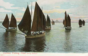 Cornish Fishing Fleet leaving the harbour Cornish Fishing Fleet leaving the harbour