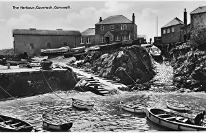 Rowing Boats In Harbour Prints: Cornwall scene - Coverack