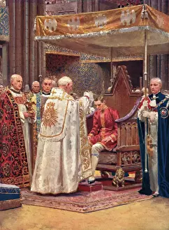 Coronation Ceremony Prints: Coronation 1937 - The Anointing