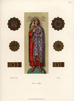 Costume of a prince, 12th century, and sword hilts, etc Costume of a prince, 12th century, and sword hilts, etc