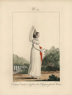 Costume of a woman at the country festival Costume of a woman at the country festival