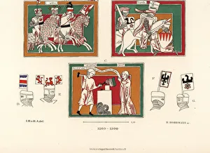 Costumes and armour of German knights, 13th century Costumes and armour of German knights, 13th century