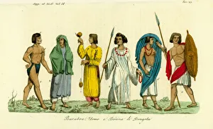 Costumes of men and women of the Nubian people of Dongola Costumes of men and women of the Nubian people of Dongola
