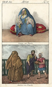 Costumes of Tripoli, Libya, woman in burqa Costumes of Tripoli, Libya, woman in burqa
