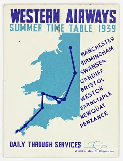 Cover design, Western Airways timetable Cover design, Western Airways timetable