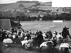 Prints of The lovely Crabble cricket ground at Dover, Kent, which was used by Kent County Cricket Club from 1907 to 1976 Kent Prints: Crabble Cricket Ground Print, Dover 1938