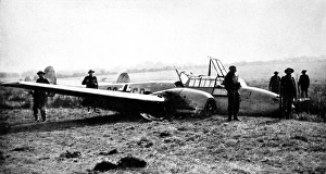 Crashed Me-110 fighter-bomber; Second World War, 1940 Crashed Me-110 fighter-bomber; Second World War, 1940