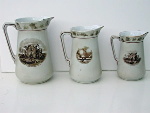 Cream pottery jug - Coiffure in the trenches Cream pottery jug - Coiffure in the trenches