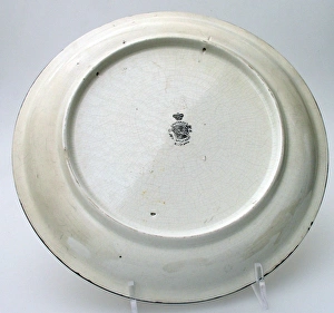 Cream pottery plate with black rim - WWI - Bairnsfatherware Cream pottery plate with black rim - WWI - Bairnsfatherware