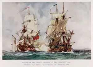 Crescent Frigate Captures Reunion Print