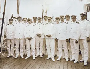 RMS Olympic Crew in Dress Uniform Print