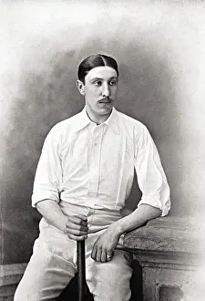 Black and white print of cricketer Brian J.H. Brain