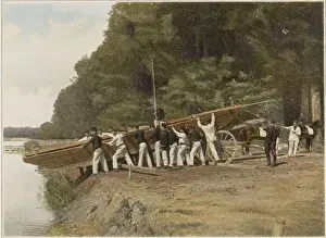 River Crossing by Boat Print