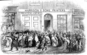 Crowd outside the London Gazette Office, London, 1854 Crowd outside the London Gazette Office, London, 1854
