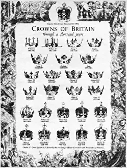 Mary Evans Prints Online: Crowns of Britain Print 1953