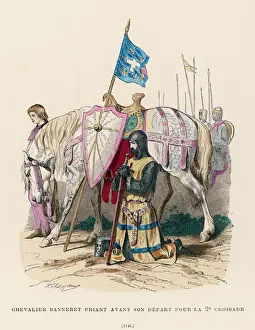 Christian Iconography Prints: Crusader Praying