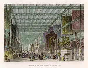 Prints of One of the main exhibition areas, seen from Dantes Temple Historical Site Prints: Crystal Palace Main Exhibition Area Print