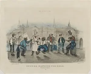 Victorian Era Entertainment Prints: Cuffee Dancing for Eels