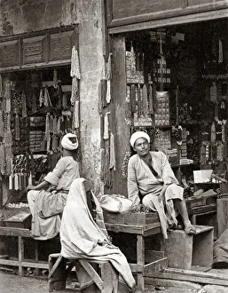 Curio store, Cairo, Egypt, circa 1880s Curio store, Cairo, Egypt, circa 1880s