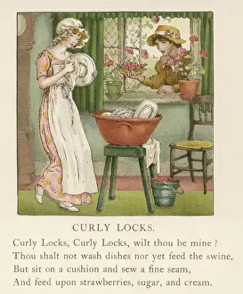 Children's Literature Art Prints: Curly Locks 3