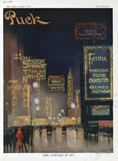 Vintage City Street Scene Prints: The curtain is up